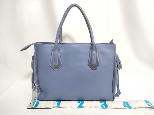 LONG CHAMP Longchamp Leather Tote Bag Blue Tote Bag