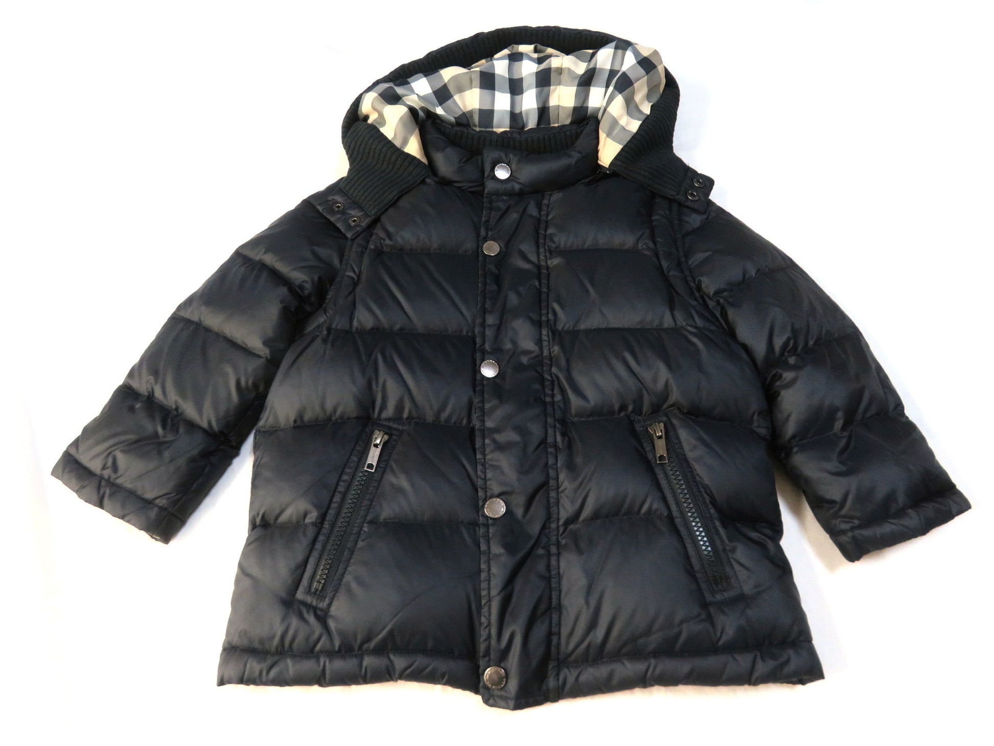 BURBERRY London Kids 3-Way Down Jacket, Nylon, Black, 100% Cotton