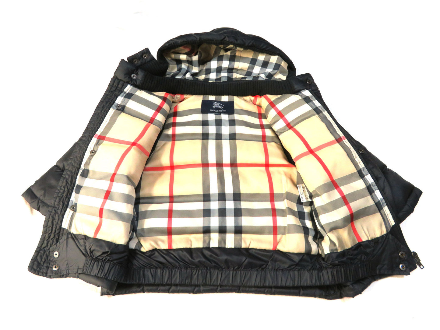 BURBERRY London Kids 3-Way Down Jacket, Nylon, Black, 100% Cotton