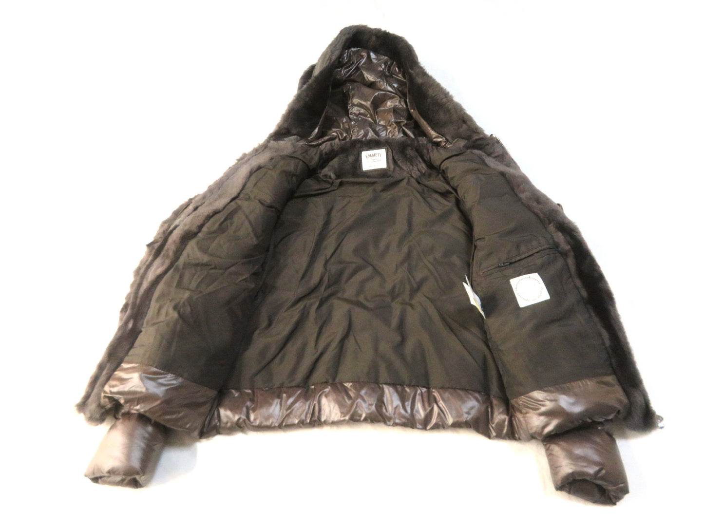 Emmety Mouton Down Jacket, Brown, Size 38