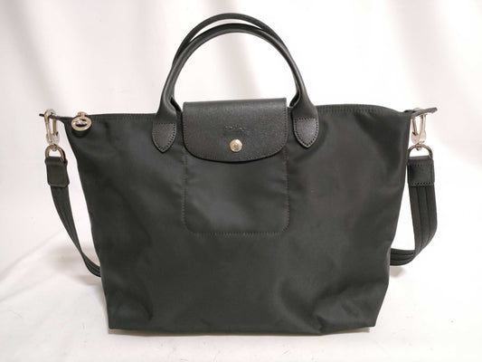 LONG CHAMP 2-Way Le Pliage Shoulder Bag, Nylon, Black