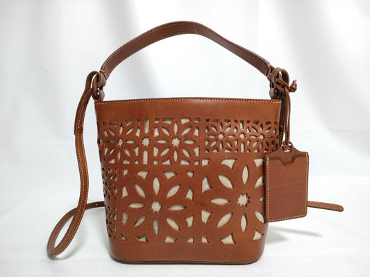 Genten Cutwork Leather Shoulder Bag