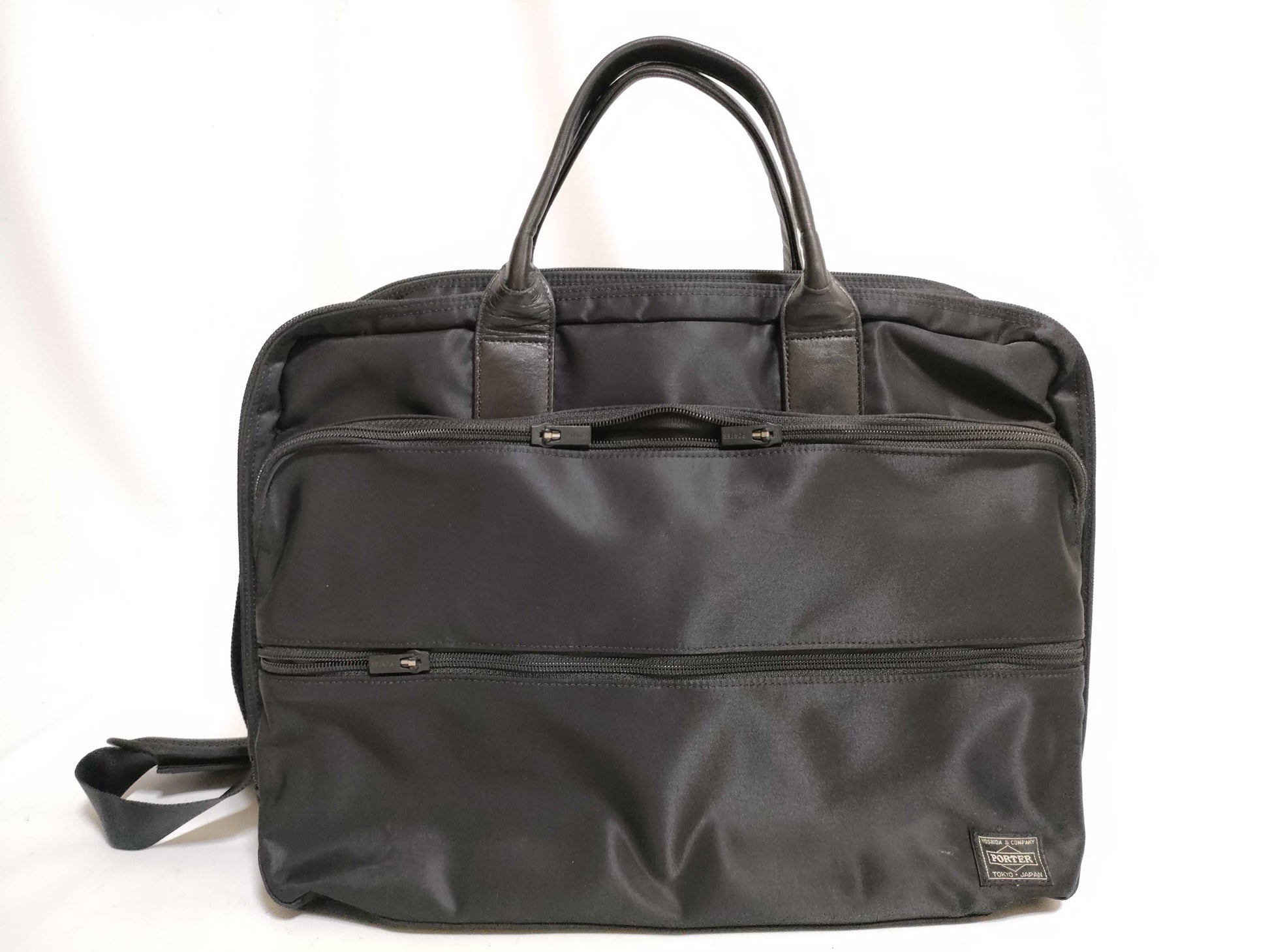 PORTER TIME 2-Way Briefcase L Black 655-06167 Business Bag, Excellent Condition