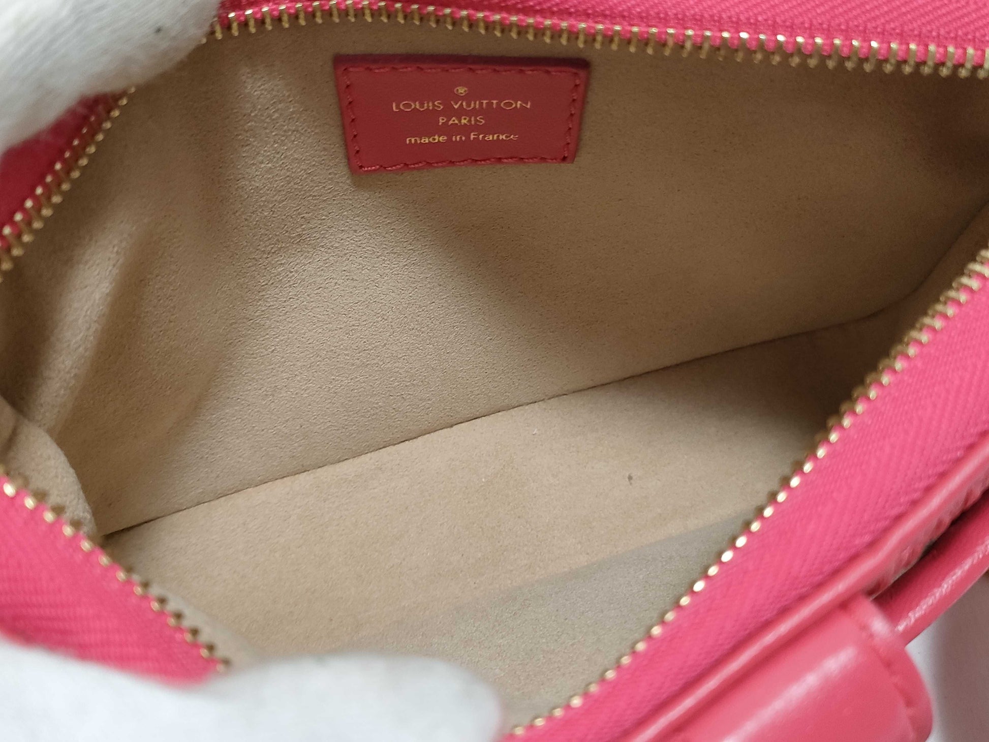 LOUIS VUITTON Damier Troca Leather Shoulder Bag M59049 Pink