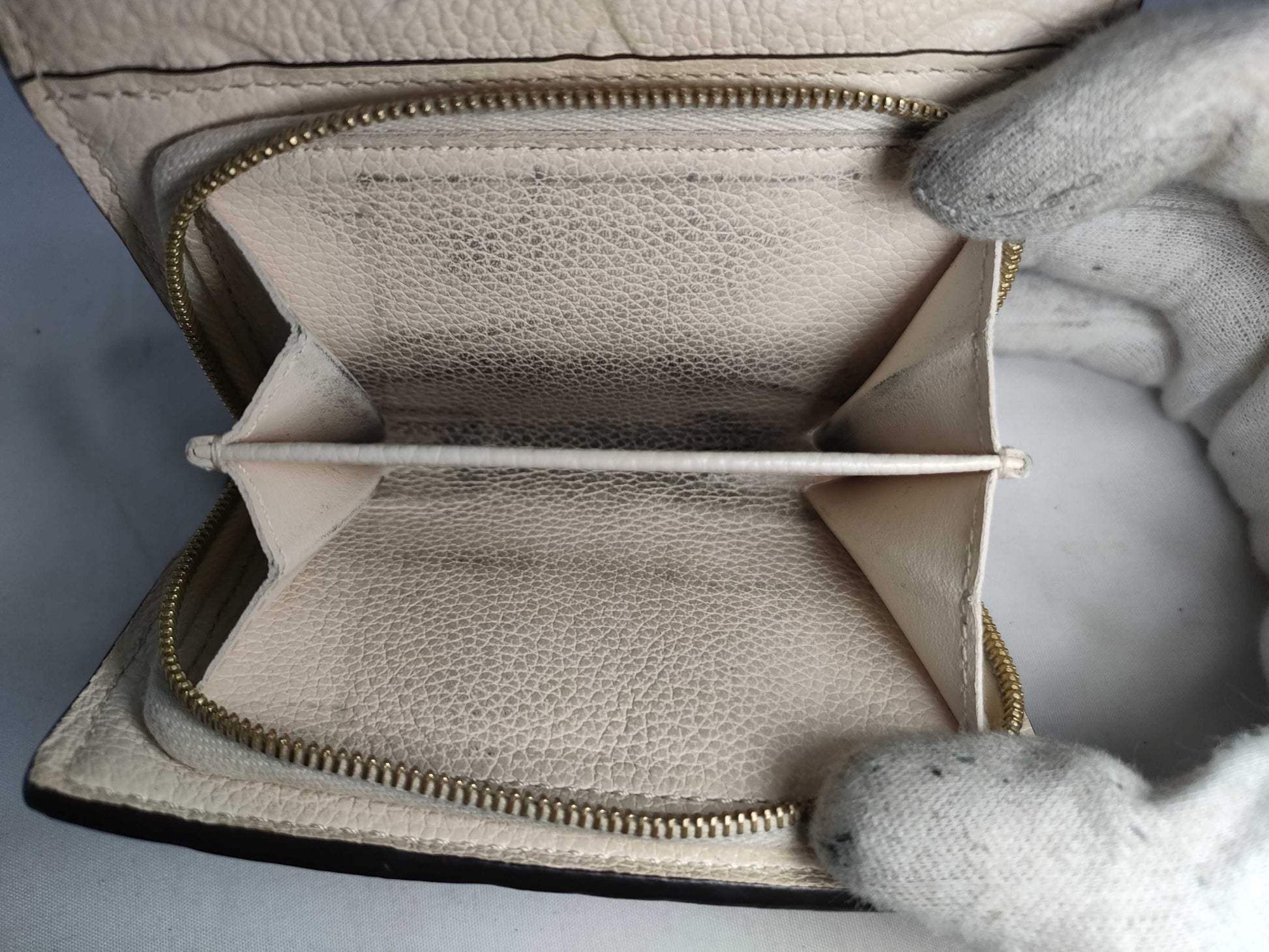 LOUIS VUITTON [Serial Number] Unidentified Monogram Empreinte Wallet, Beige