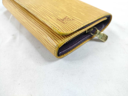 LOUIS VUITTON [Serial Number] SR0082 Epi Leather Bifold Wallet in Yellow
