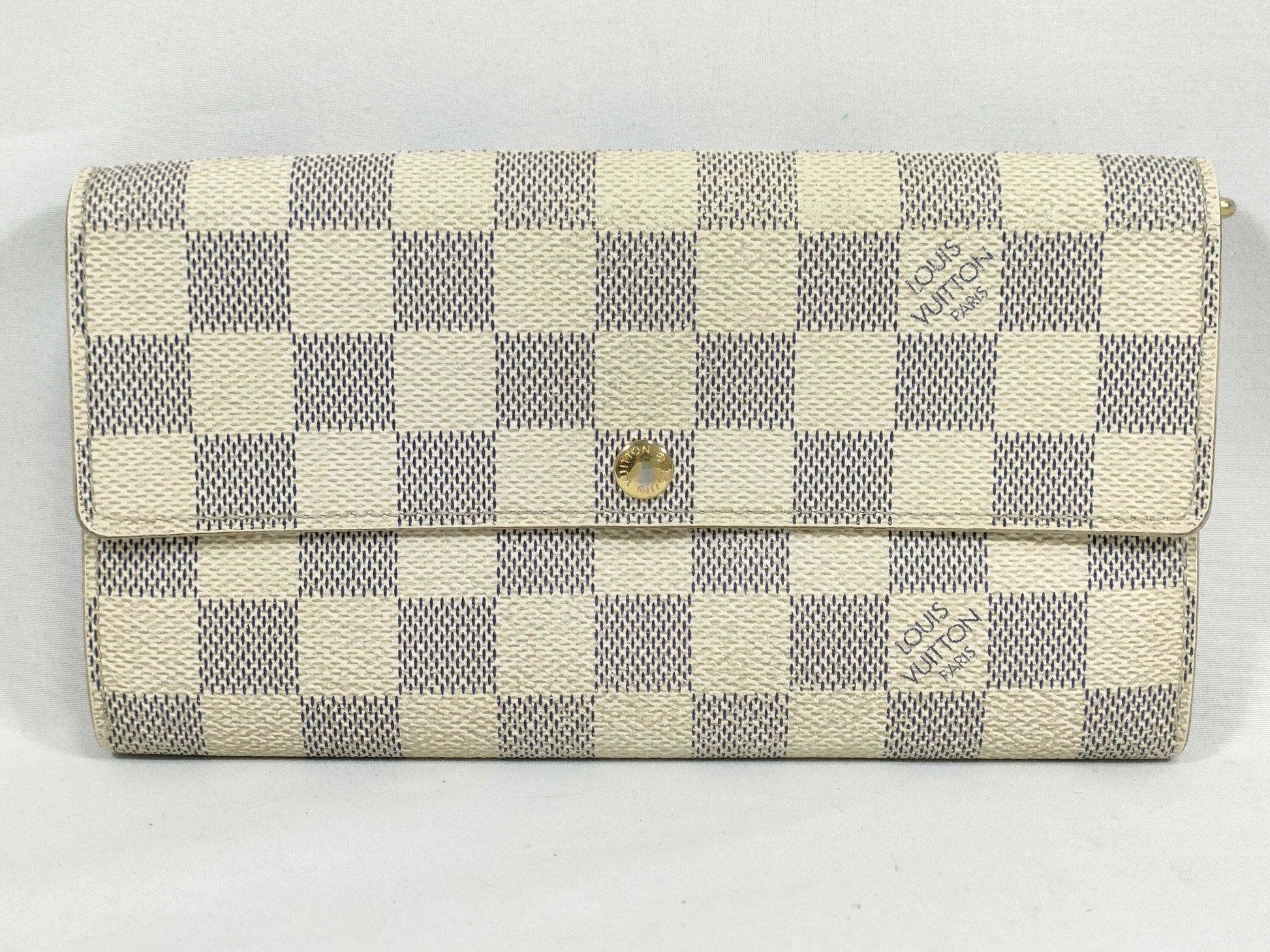 LOUIS VUITTON Damier Azur Louis Vuitton Wallet Azur Long Wallet