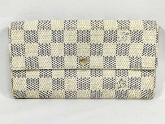 LOUIS VUITTON Damier Azur Louis Vuitton Wallet Azur Long Wallet