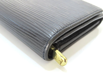 LOUIS VUITTON Epi Leather Bifold Wallet in Black