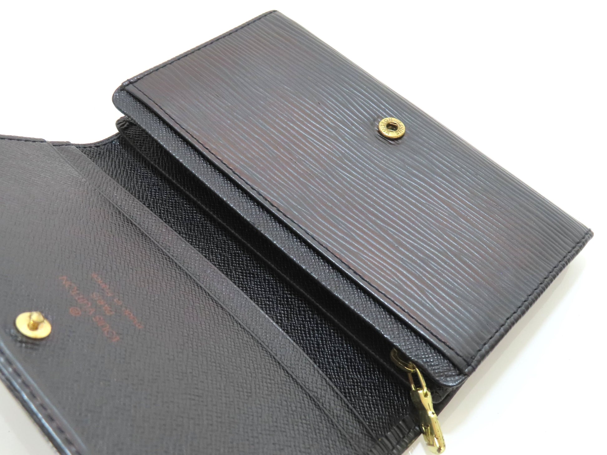LOUIS VUITTON Epi Leather Bifold Wallet in Black