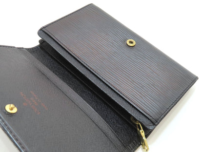 LOUIS VUITTON Epi Leather Bifold Wallet in Black