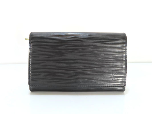 LOUIS VUITTON Epi Leather Bifold Wallet in Black