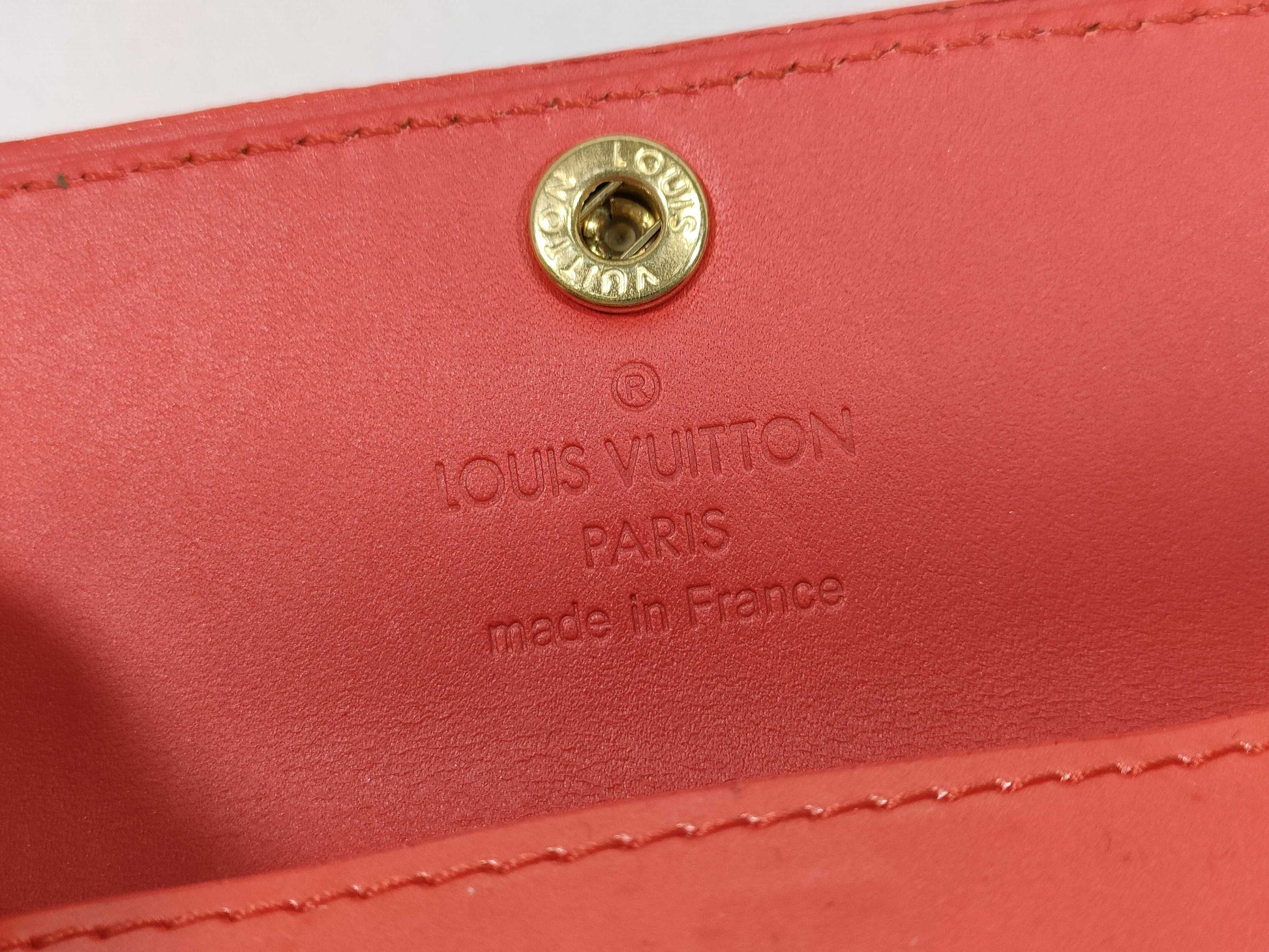 LOUIS VUITTON Vernis Vuitton Wallet Vernis Red Wallet