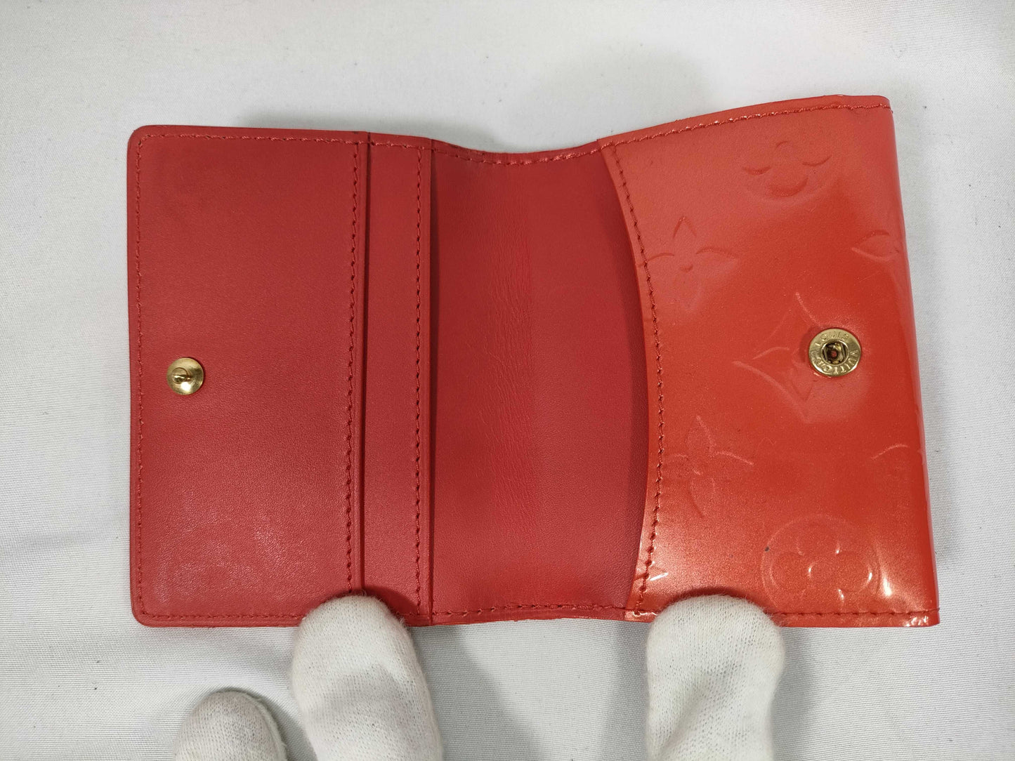 LOUIS VUITTON Vernis Vuitton Wallet Vernis Red Wallet
