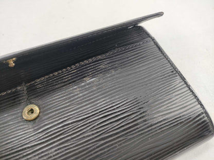 LOUIS VUITTON RFID Unverifiable SR1000 Epi Louis Vuitton Epi Long Wallet Black Wallet