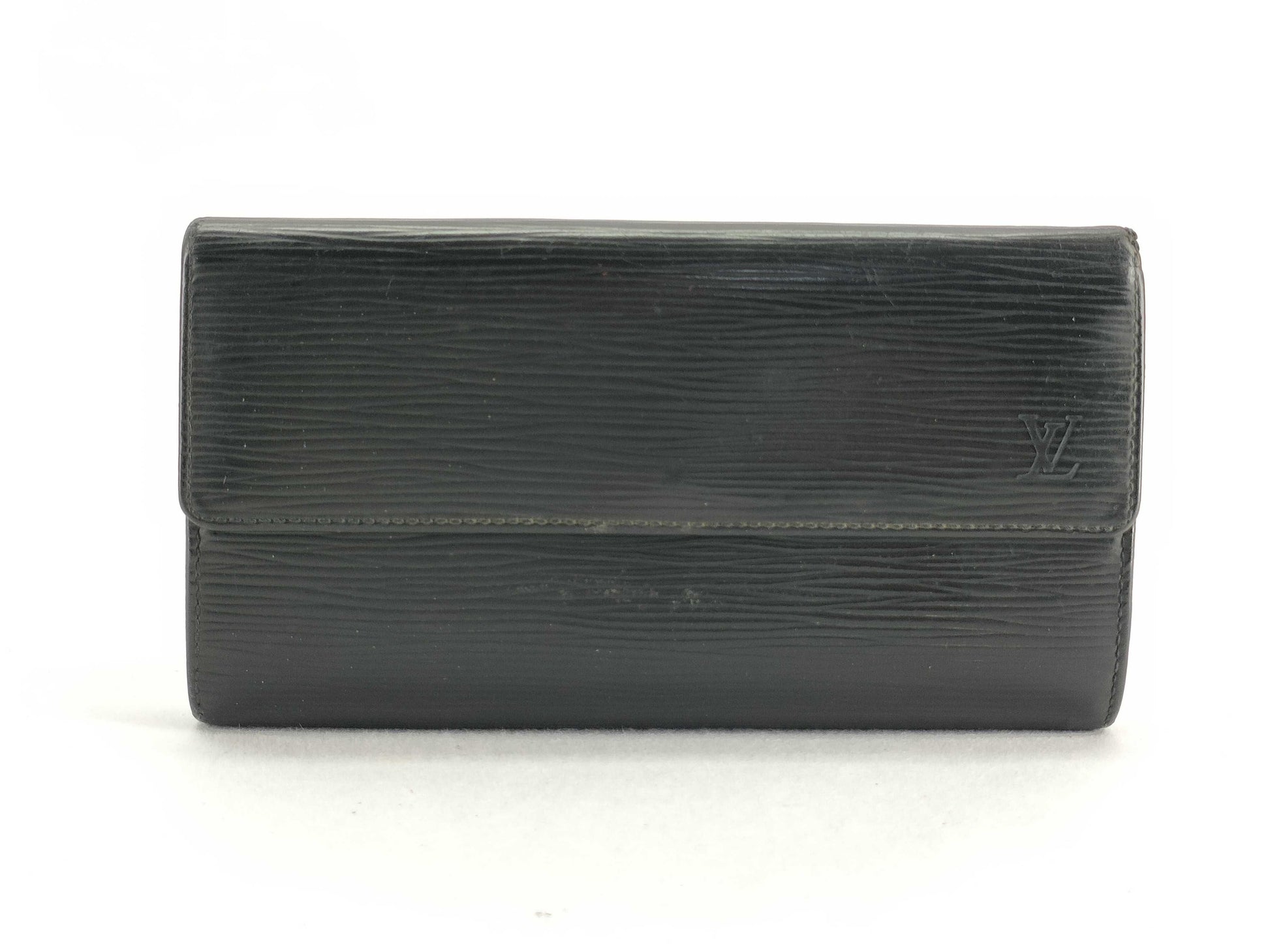 LOUIS VUITTON RFID Unverifiable SR1000 Epi Louis Vuitton Epi Long Wallet Black Wallet