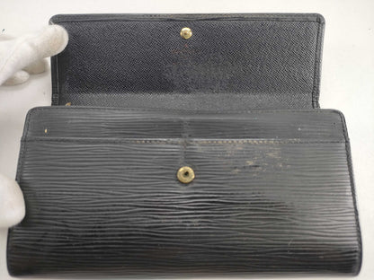 LOUIS VUITTON RFID Unverifiable SR1000 Epi Louis Vuitton Epi Long Wallet Black Wallet