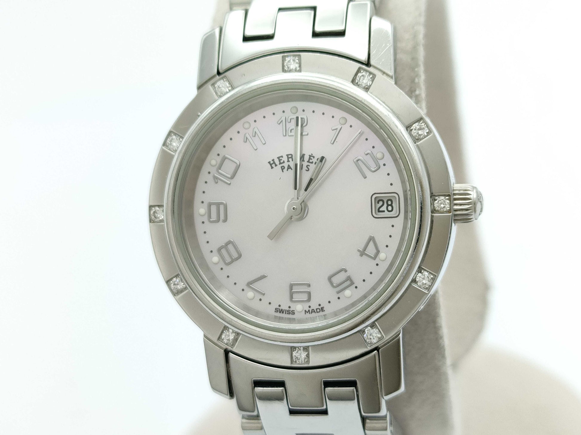 HERMES Clipper CL4.230 2603362 Pink Shell Women's Watch