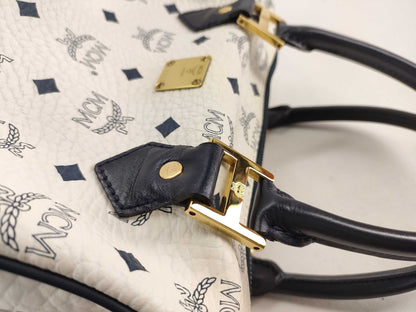 MCM MCM Handbag White Boston Bag