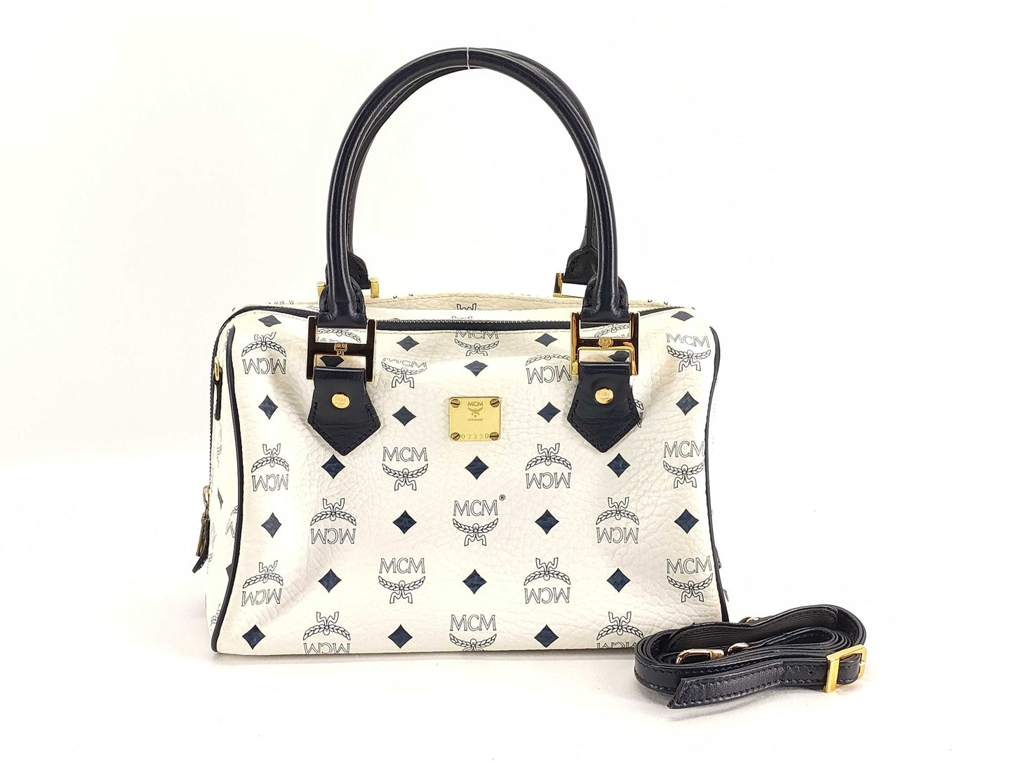 MCM MCM Handbag White Boston Bag