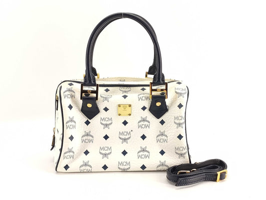 MCM MCM Handbag White Boston Bag