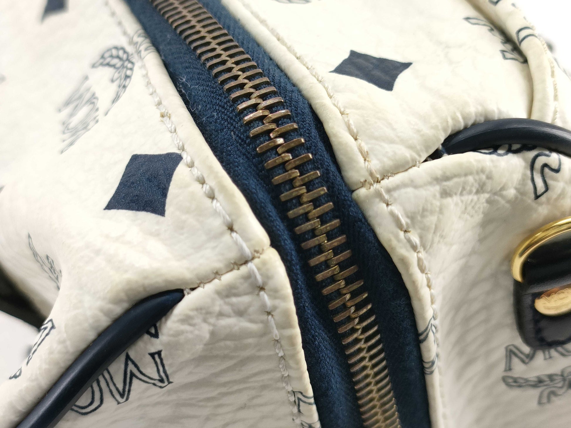 MCM MCM Handbag White Boston Bag