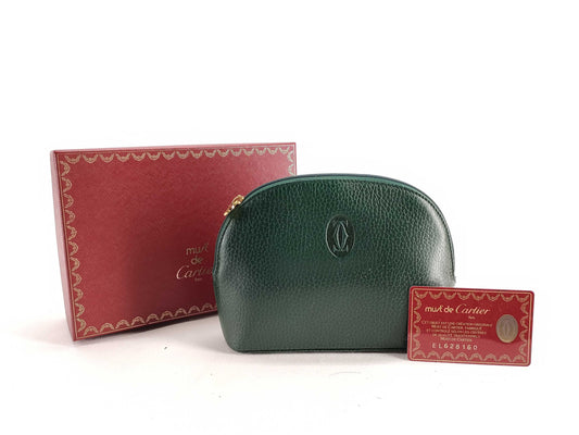 Cartier Leather Pouch Green Pouch