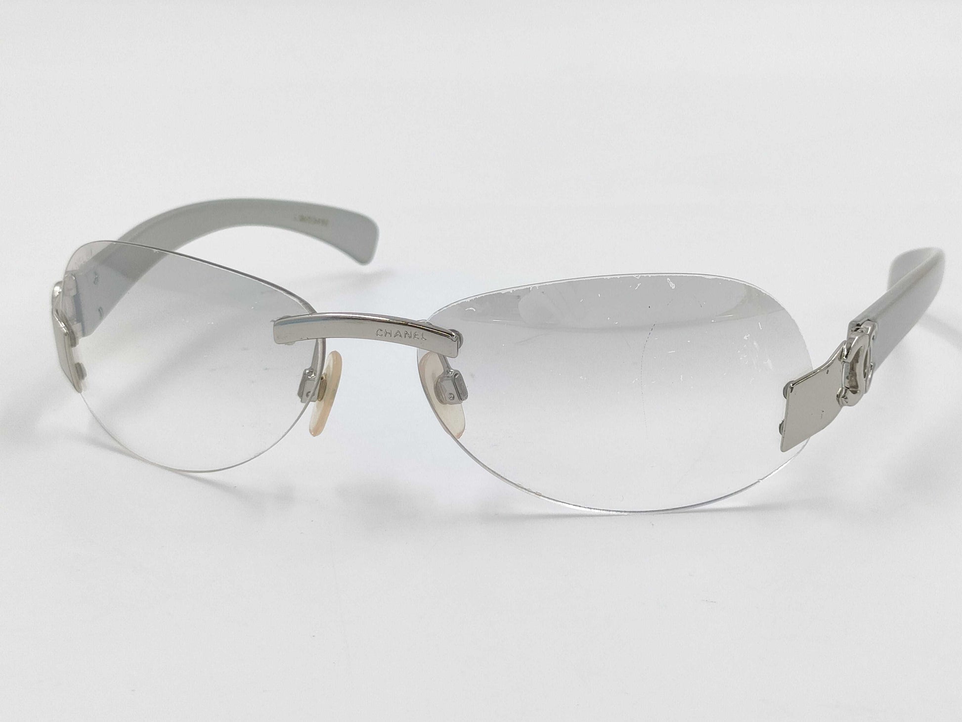  CHANEL Coco Mark Sunglasses Silver Sunglasses/Eyeglasses