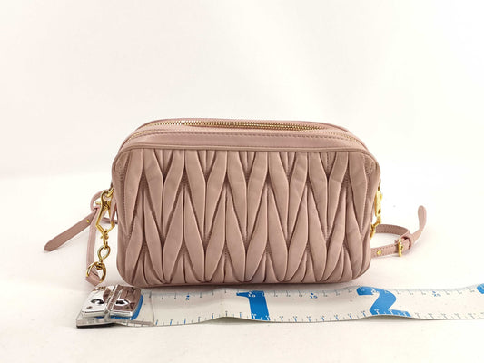 Miu Miu Matelasse Leather Shoulder Bag Pink