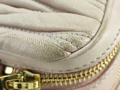 Miu Miu Matelasse Leather Shoulder Bag Pink