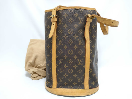 LOUIS VUITTON RFID Unverified Monogram Louis Vuitton Monogram Bucket GM Shoulder Bag