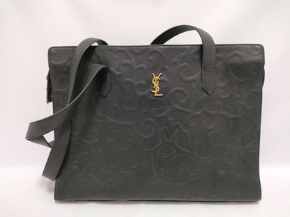 Yves Saint Laurent YSL Leather Tote Bag Black Tote Bag