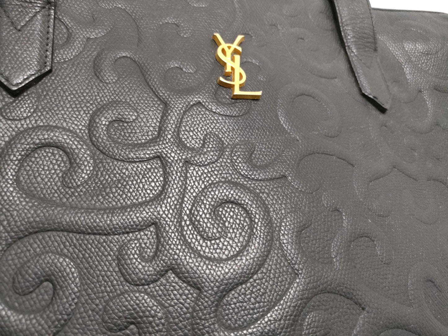 Yves Saint Laurent YSL Leather Tote Bag Black Tote Bag