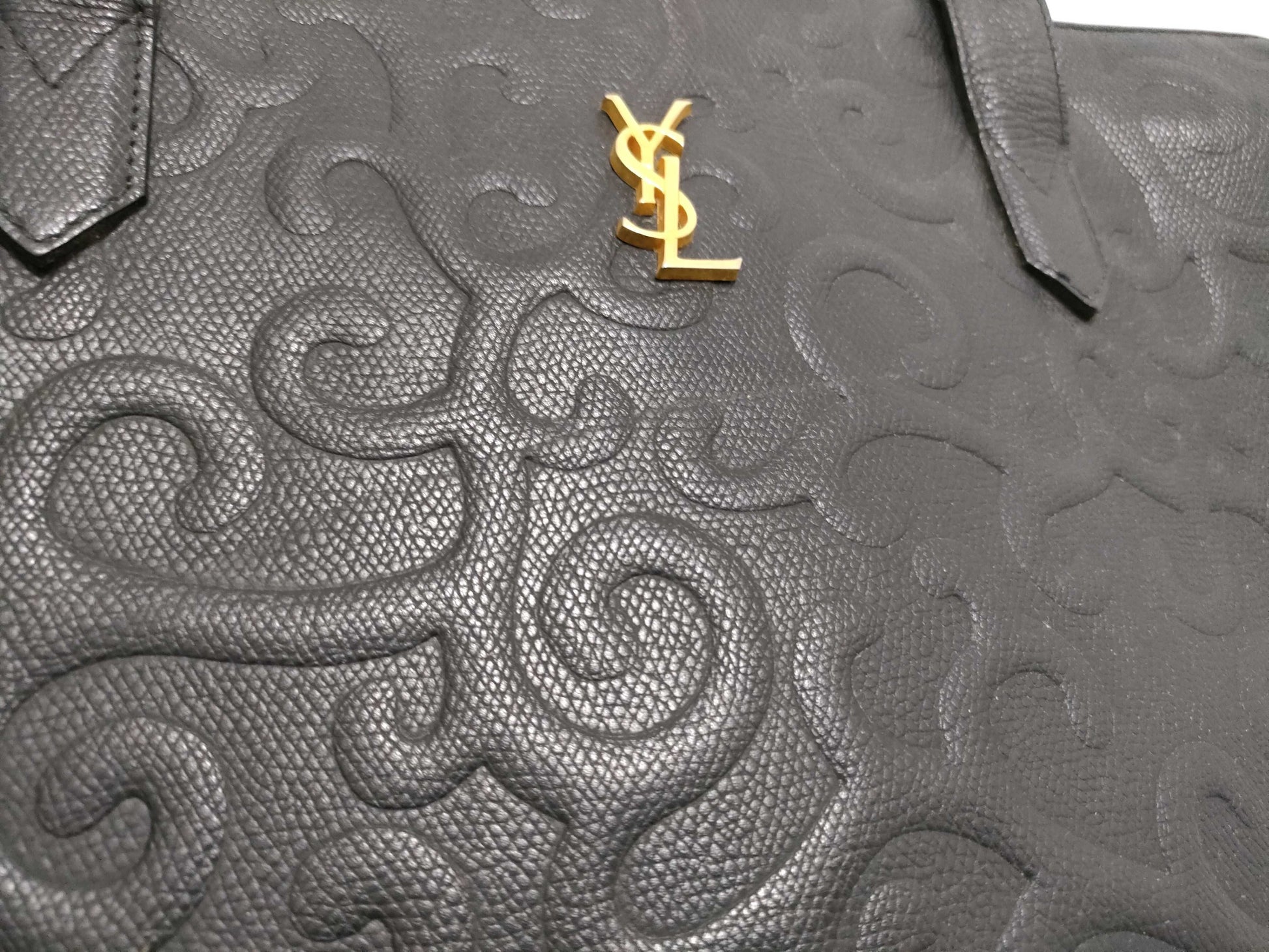 Yves Saint Laurent YSL Leather Tote Bag Black Tote Bag