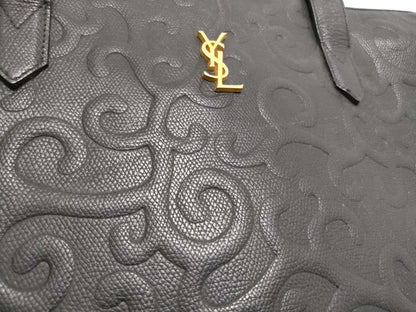 Yves Saint Laurent YSL Leather Tote Bag Black Tote Bag