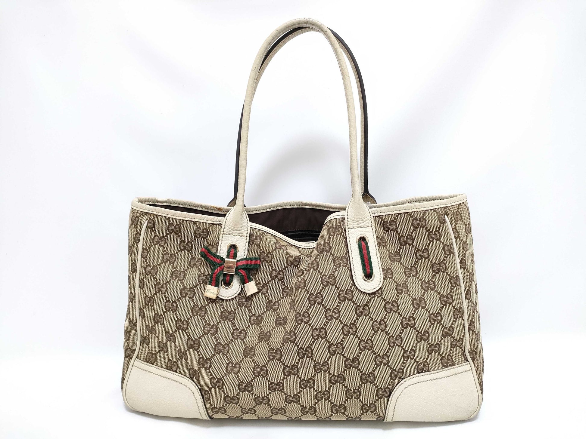 GUCCI GG Canvas Princess Tote Bag, Beige