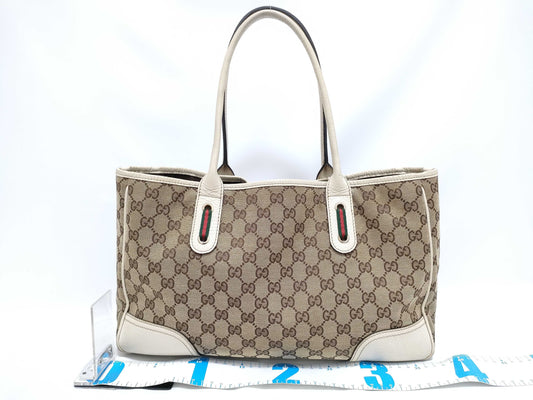 GUCCI GG Canvas Princess Tote Bag, Beige