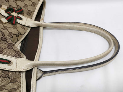 GUCCI GG Canvas Princess Tote Bag, Beige