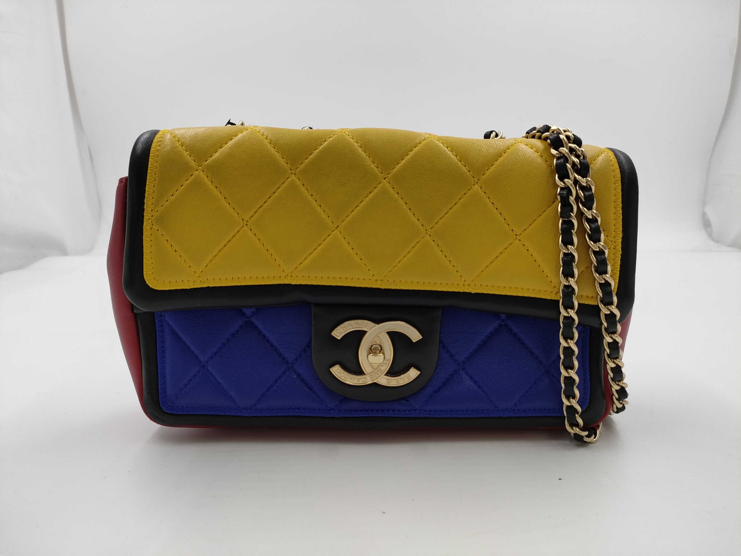 CHANEL Matelasse Lambskin Chain Shoulder Bag, Two-Tone
