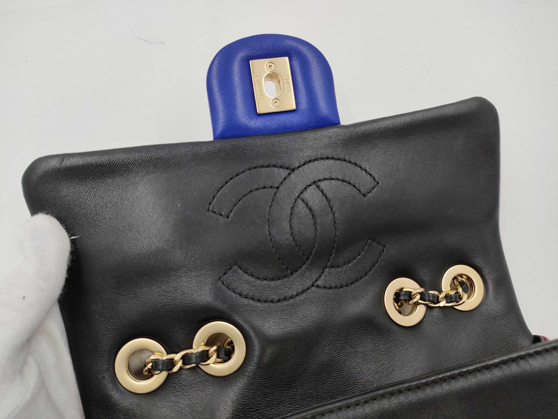 CHANEL Matelasse Lambskin Chain Shoulder Bag, Two-Tone