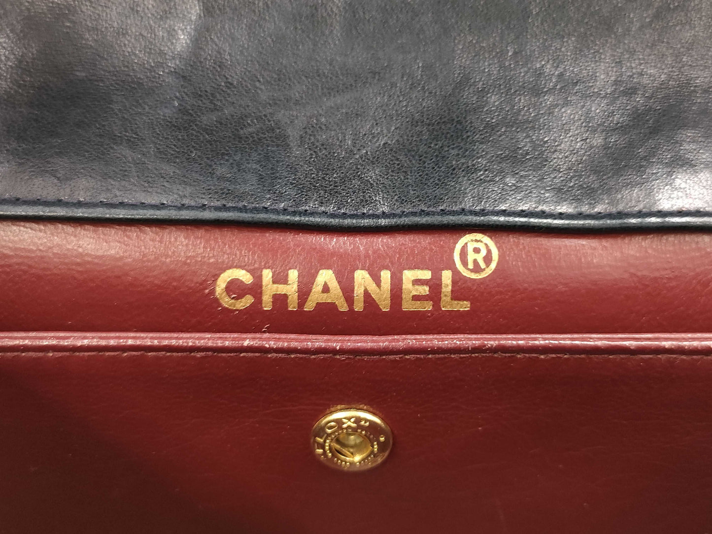 CHANEL Lambskin Matelasse Chain Shoulder Bag in Navy with Pouch, #1 Bag