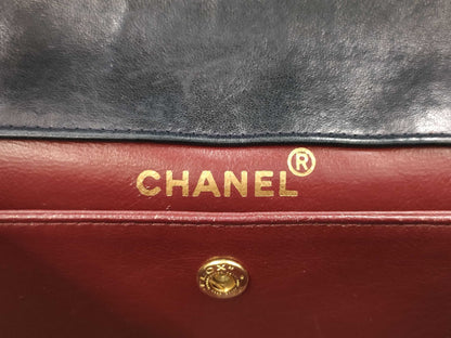 CHANEL Lambskin Matelasse Chain Shoulder Bag in Navy with Pouch, #1 Bag