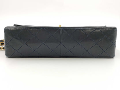 CHANEL Lambskin Matelasse Chain Shoulder Bag in Navy with Pouch, #1 Bag