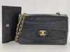 CHANEL Lambskin Matelasse Chain Shoulder Bag in Navy with Pouch, #1 Bag