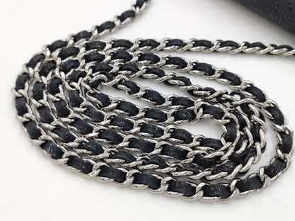 CHANEL Suede Navy Chain Wallet 18 Series Shoulder Bag