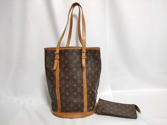 LOUIS VUITTON Monogram Bucket GM Pouch Handbag
