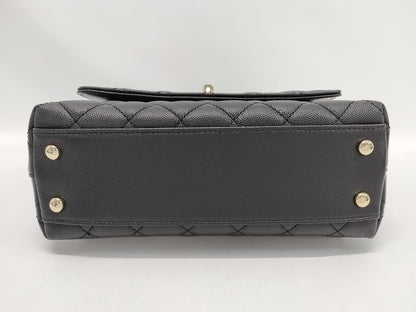 CHANEL Coco Handle 24 A92990/A61A27CC Shoulder Handbag in Caviar Skin, Black