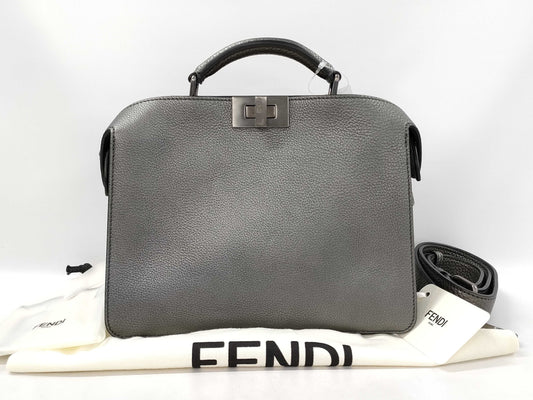 FENDI Peekaboo I.C.U. Gray Handbag