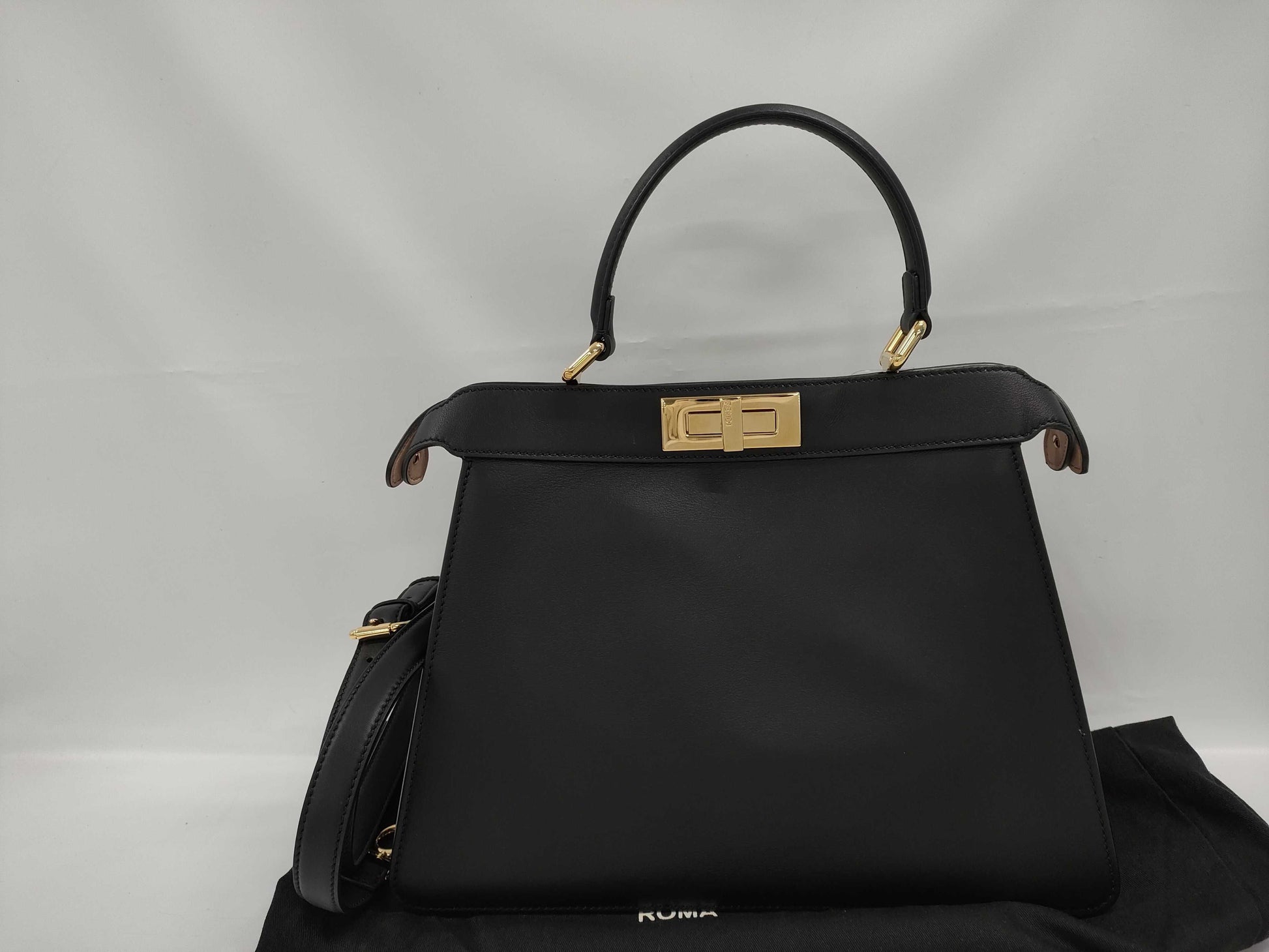FENDI Peekaboo I See You Medium Handbag 8BN321 Black