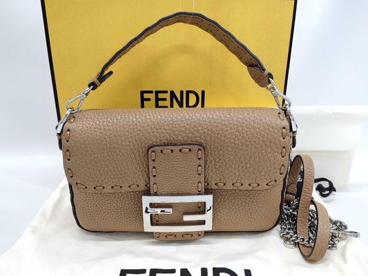 FENDI Mini Bucket Selleria Leather Shoulder Bag 8BS017/49-62-38533 Brown Bag